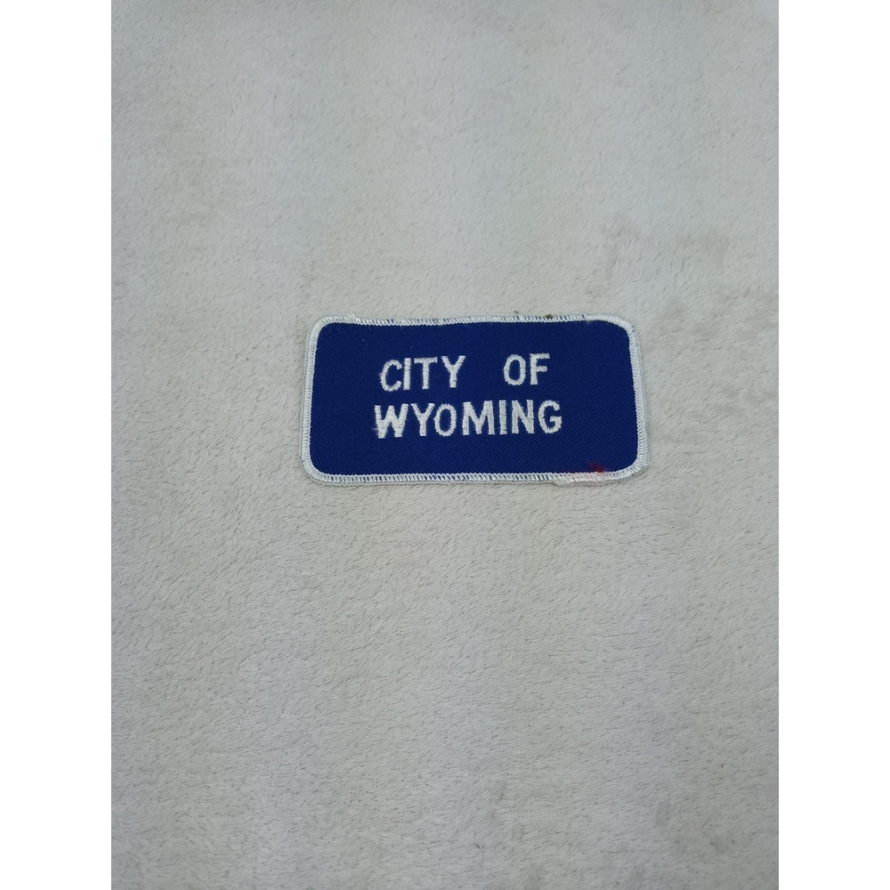 UNIFORM‎ PATCH CITY OF WYOMING 4.5" x 2.5" Uniform Blue White Lettering